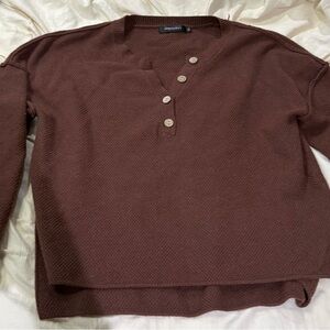 Amazon Women's Brown Crew Neck Sweater